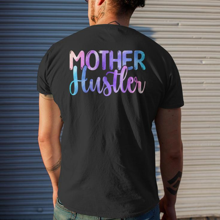 Mother Hustler - Entrepreneur Mom Watercolor Men's Back Print T-shirt Gifts for Him