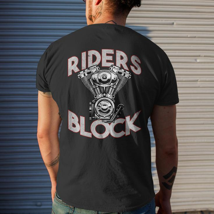 Motorcycle Engine Vintage Riders Block Garage Auto Mechanic Men's Back Print T-shirt Gifts for Him