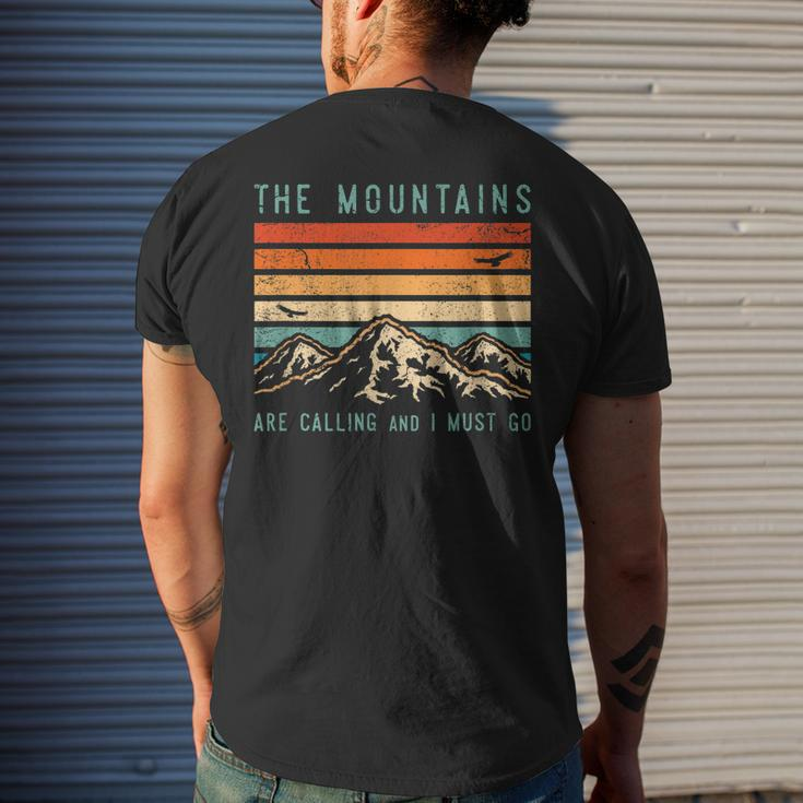 Mountains Are Calling & I Must Go Retro Vintage 80S Mountain Men's Back Print T-shirt Gifts for Him