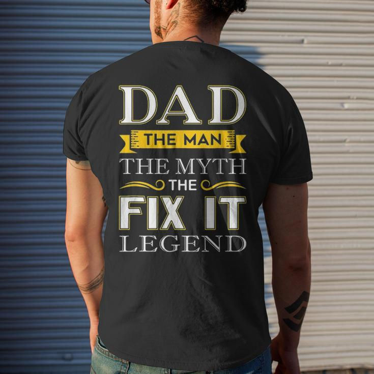 Mens Mr Fix It Dad Handy Man Dad Fathers Day Men's T-shirt Back Print Gifts for Him