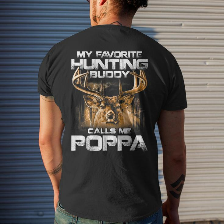 My Favorite Hunting Buddy Calls Me Poppa Mens Back Print T-shirt Gifts for Him