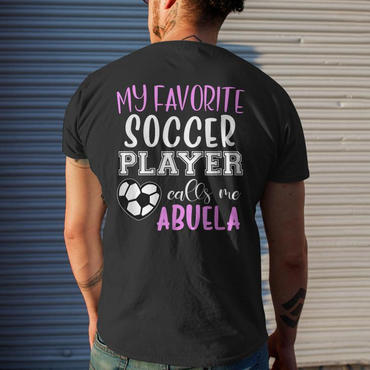 My Favorite Soccer Player Call Me Abuela Mens Back Print T-shirt Gifts for Him