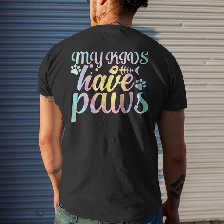 My Kids Have Paws For Cats Mom And Cats Dad Tie Dye Mens Back Print T-shirt Gifts for Him
