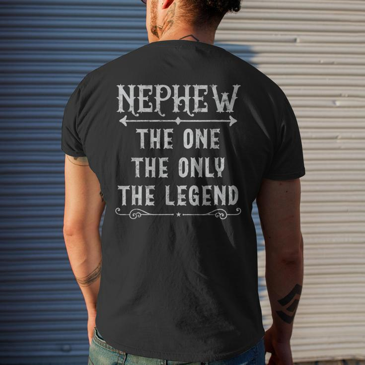 Nephew The One The Only The Legend Fathers Day Gift Nephew Mens Back Print T-shirt Gifts for Him