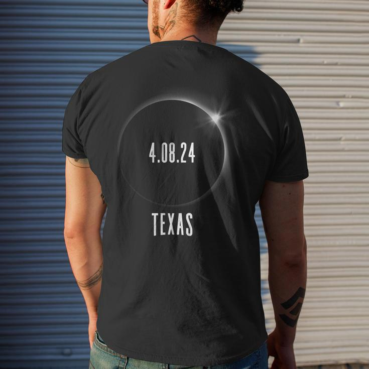 North America Total Solar Eclipse 2024 Texas Usa Men's Back Print T-shirt Gifts for Him