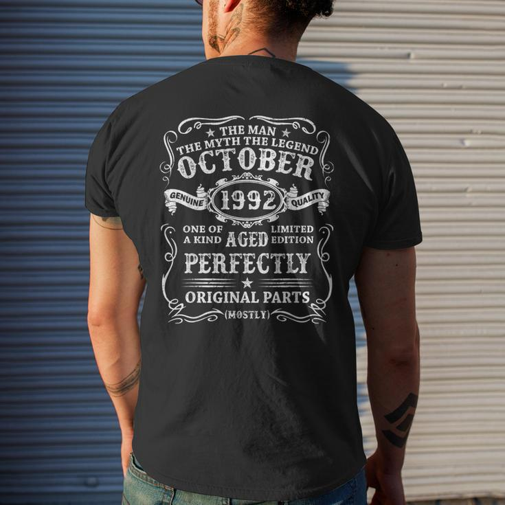 October 1992 The Man Myth Legend 30 Year Old Birthday Gift Mens Back Print T-shirt Gifts for Him