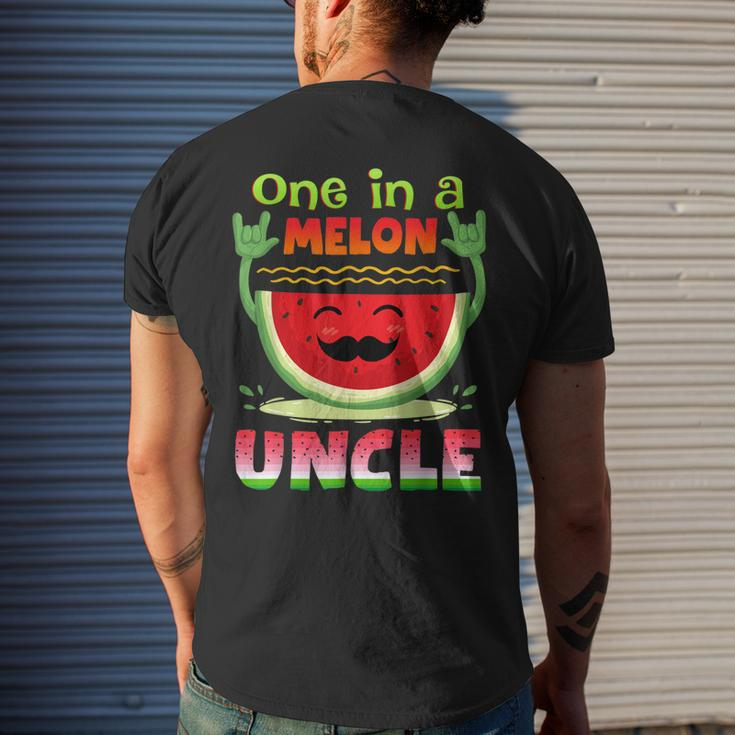 One In A Melon Uncle Funny Watermelon Mens Back Print T-shirt Gifts for Him