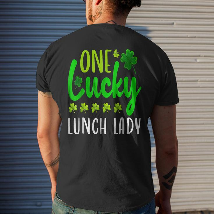 One Lucky Lunch Lady St Patricks Day Irish Shamrock Men's T-shirt Back Print Gifts for Him