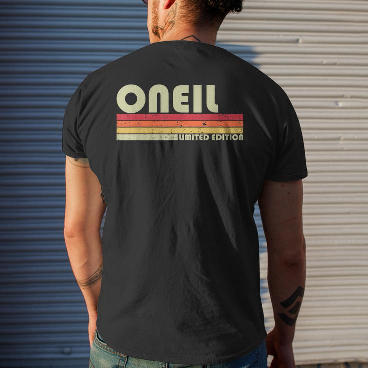 Oneil Surname Retro Vintage 80S 90S Birthday Reunion Men's Back Print T-shirt Gifts for Him