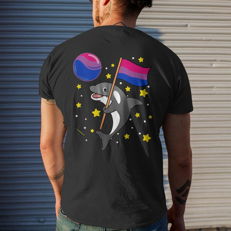 Orca In Space Bisexual Pride Men's Back Print T-shirt Gifts for Him