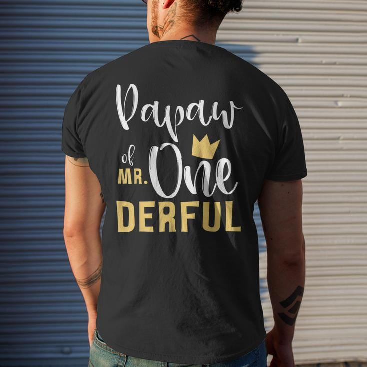 Papaw Of Mr Onederful 1St Birthday First One-Derful Grandpa Men's T-shirt Back Print Gifts for Him