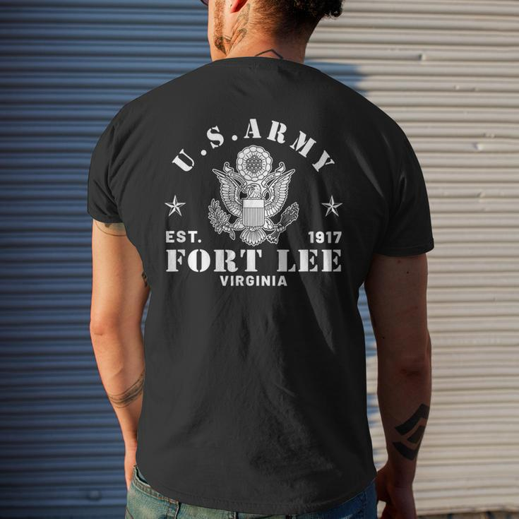 Patriotic Fort Lee Virginia Va Us Army Base Men's T-shirt Back Print Gifts for Him