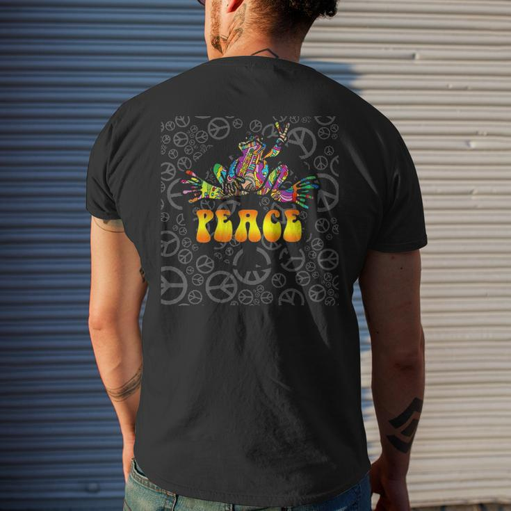 Peace Frog Hippie Vintage Peace Sign V2 Men's T-shirt Back Print Gifts for Him