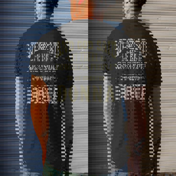 Personalized Birthday Gift Idea For Person Named Donna Mens Back Print T-shirt Gifts for Him