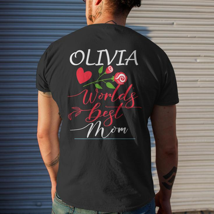 Personalized Named Gifts For Mothers With Olivia Name Mens Back Print T-shirt Gifts for Him