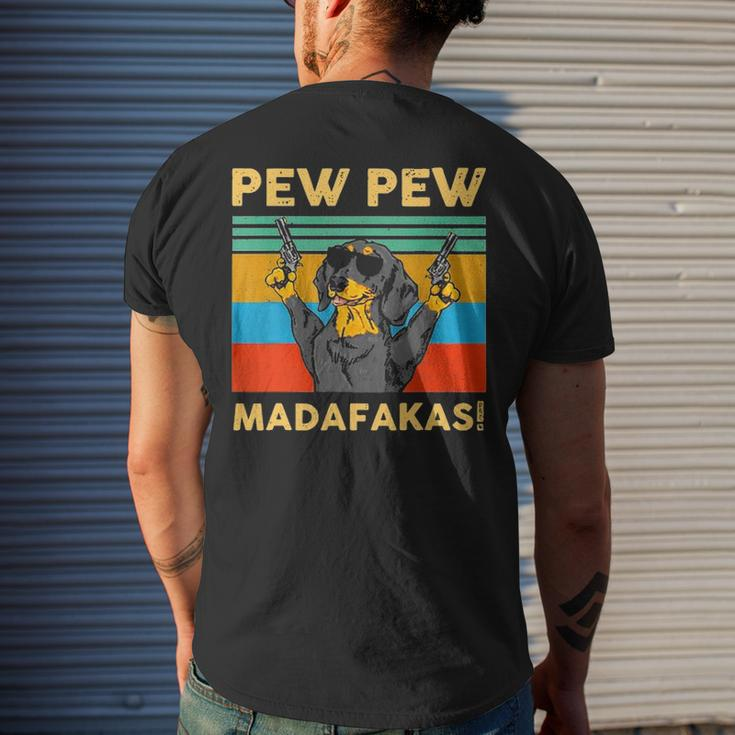 Pew Madafakas Pew Dachshund Lover Men's T-shirt Back Print Gifts for Him