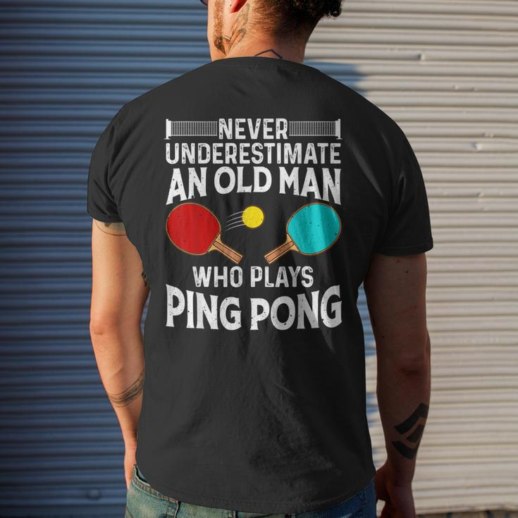 Ping Pong Men Dad Grandpa Table Tennis Player Men's Back Print T-shirt Gifts for Him