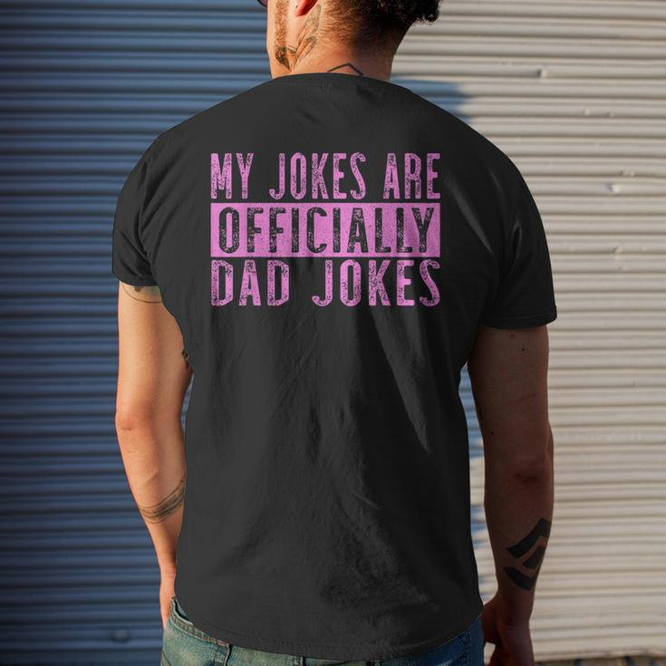 Pink Girl Dad Pregnancy Announcement My Jokes Are Officially Gift For Mens Mens Back Print T-shirt Gifts for Him