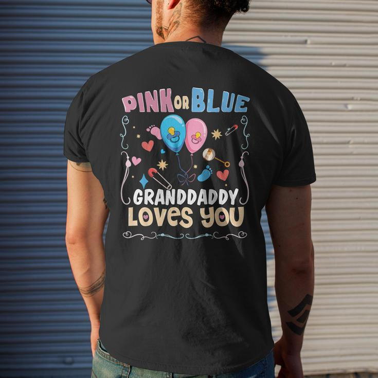 Pink Or Blue Granddaddy Loves You Best Grandpa Ever Granmps Mens Back Print T-shirt Gifts for Him