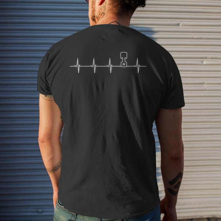 Piston Heartbeat Mechanic Engineer Gifts Mens Back Print T-shirt Gifts for Him