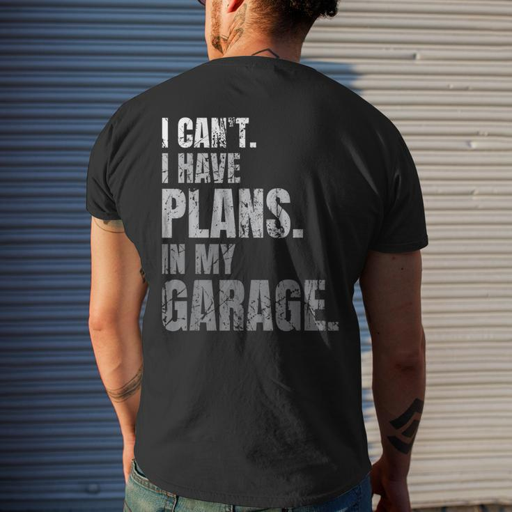 Plans Workshop Funny Car Lovers Gift My Garage Car Mechanic Mens Back Print T-shirt Gifts for Him