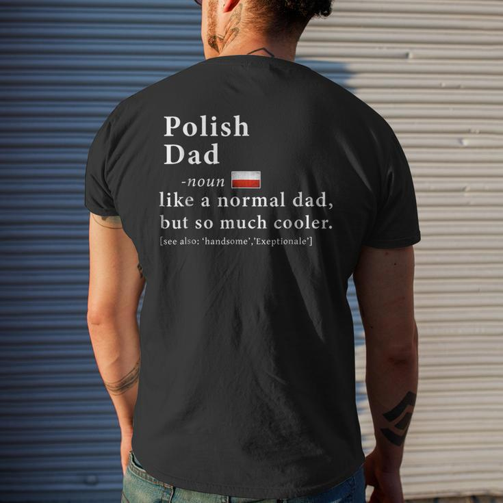 Mens Polish Dad Definition Shirt Fathers Day Flag Men's Back Print T-shirt Gifts for Him
