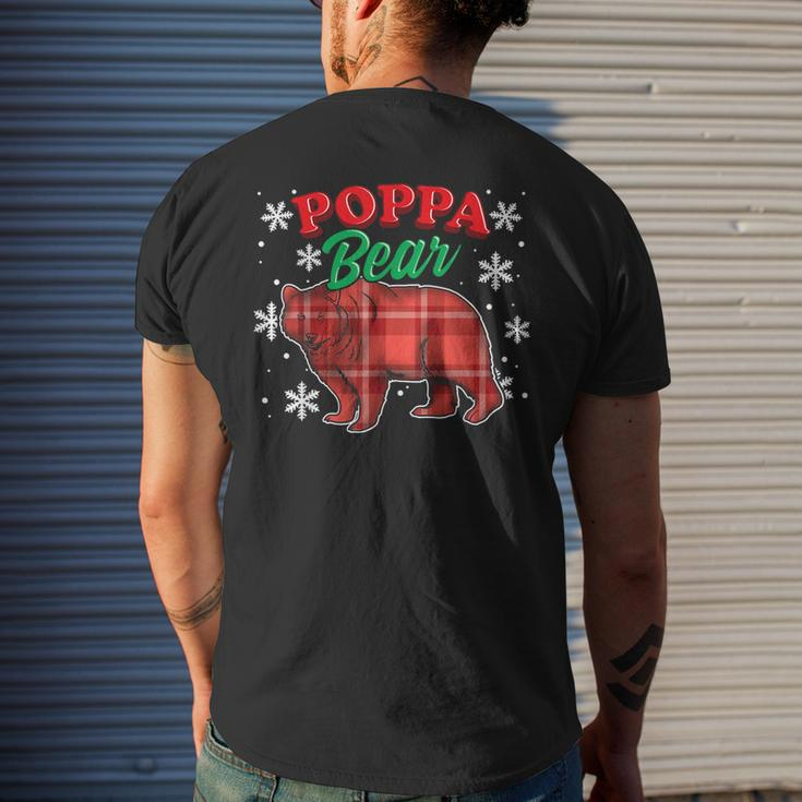 Poppa Bear Buffalo Plaid Gift Matching Bear Family Gift For Mens Mens Back Print T-shirt Gifts for Him