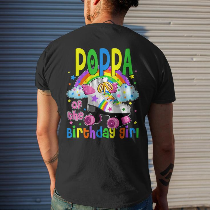 Poppa Of The Birthday Girl Rolling Skate Family Vibes Mens Back Print T-shirt Gifts for Him