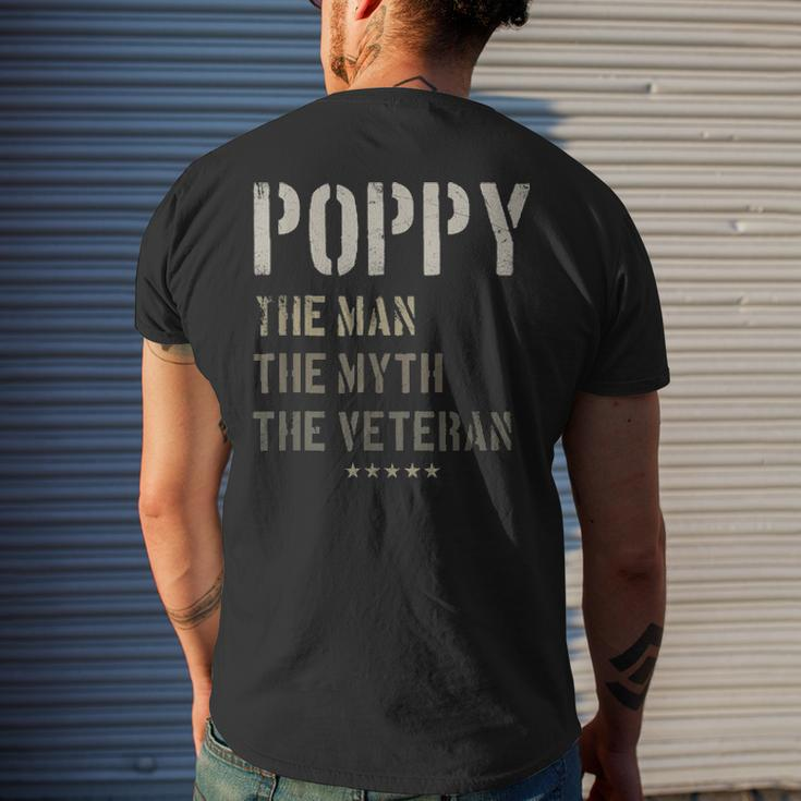 Poppy Man Myth Veteran Fathers Day For Military Veteran V2 Men's T-shirt Back Print Gifts for Him
