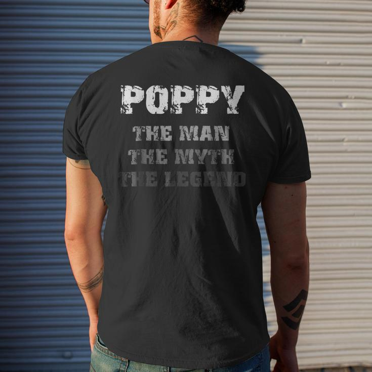 Poppy The Man The Myth The Legend Mens Back Print T-shirt Gifts for Him