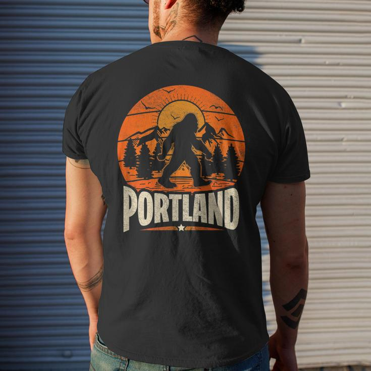 Portland Oregon National Park Travel Bigfoot Portland Maine Men's T-shirt Back Print Gifts for Him