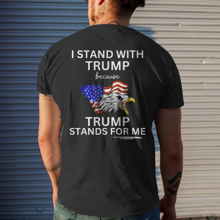 Pro Trump I Stand With Trump He Stands For Me Vote Trump Men's Back Print T-shirt Gifts for Him