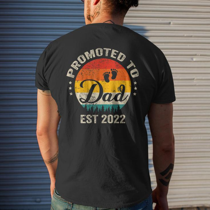 Promoted To Dad Est 2022 Vintage Sun Family Soon To Be Dad Men's T-shirt Back Print Gifts for Him
