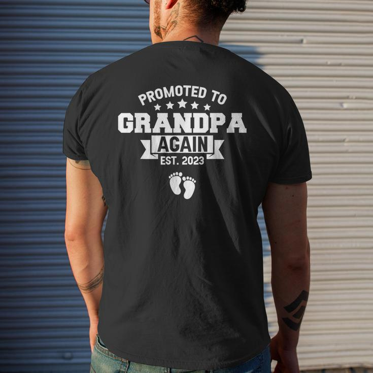 Promoted To Grandpa Again 2023 Baby Announcement Party Men's Back Print T-shirt Gifts for Him