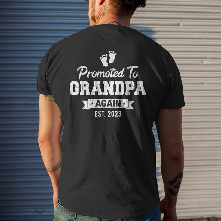 Promoted To Grandpa Again 2023 Grandpa To Be Grandpa Again Men's Back Print T-shirt Gifts for Him