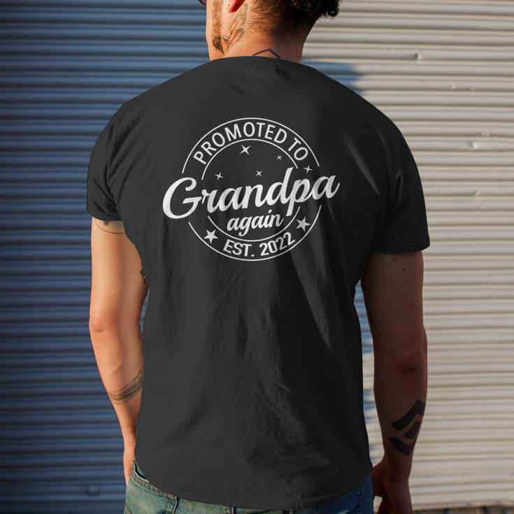 Promoted To Grandpa Again 2023 Soon To Be Family Pregnancy Men's Back Print T-shirt Gifts for Him