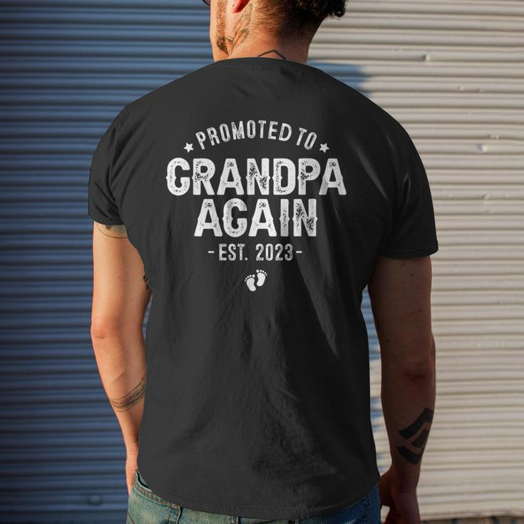 Promoted To Grandpa Again 2023 Soon To Be Grandfather Again Men's Back Print T-shirt Gifts for Him