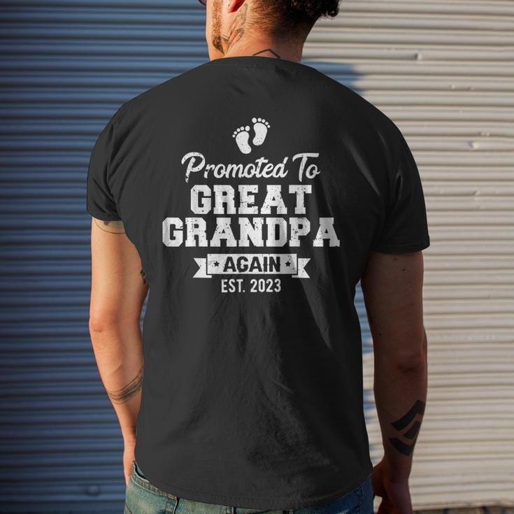Promoted To Great Grandpa Again 2023 Great Grandfather To Be Men's Back Print T-shirt Gifts for Him