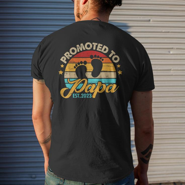 Promoted To Papa 2023 Fathers Day First Time Dad Pregnancy Gift For Mens Mens Back Print T-shirt Gifts for Him