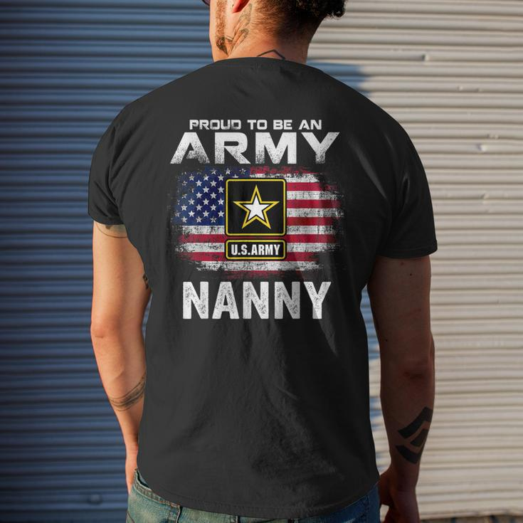 Proud To Be An Army Nanny With American Flag Veteran Men's T-shirt Back Print Gifts for Him