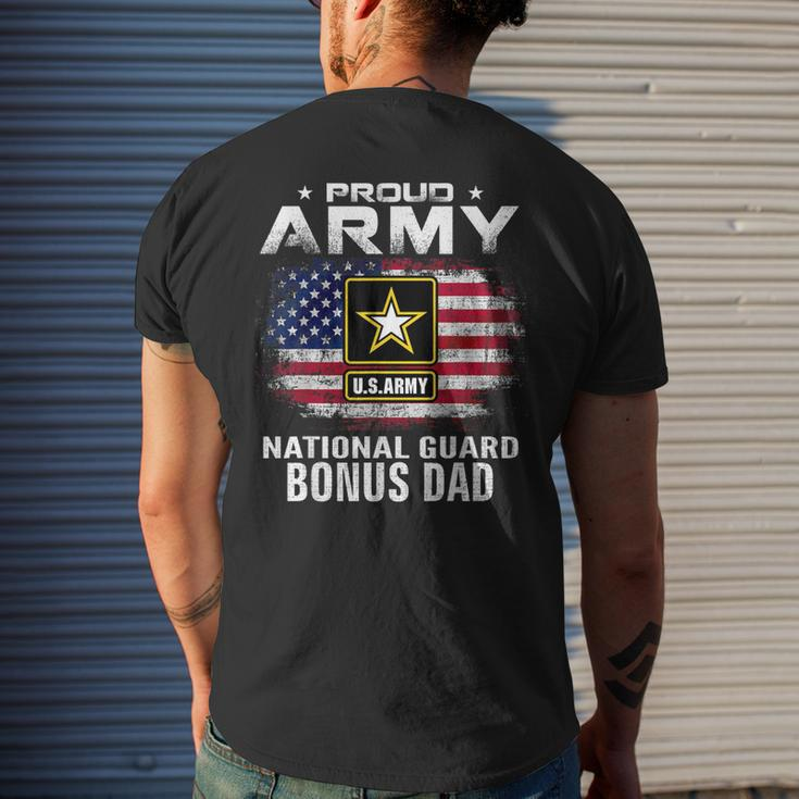 Proud Army National Guard Bonus Dad With American Flag Men's T-shirt Back Print Gifts for Him