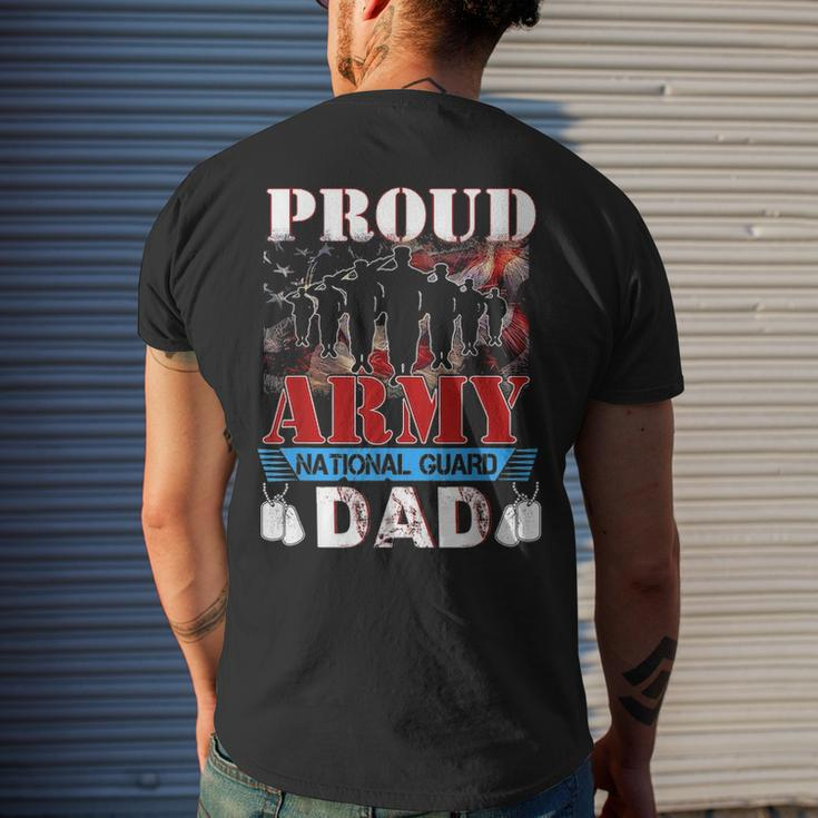 Proud Army National Guard Dad Fathers Day Veteran Men's T-shirt Back Print Gifts for Him