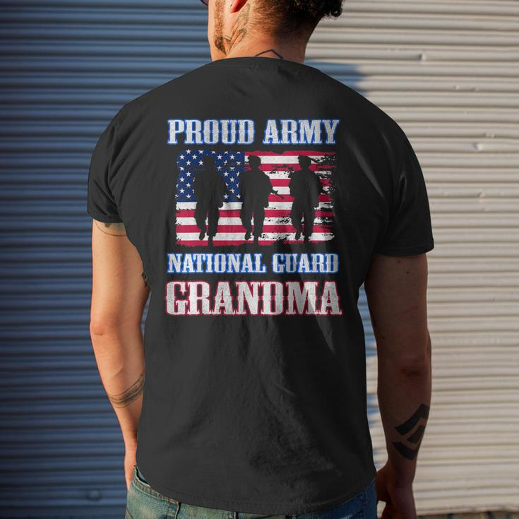 Proud Army National Guard Grandma Usa Veteran Military Mens Back Print T-shirt Gifts for Him