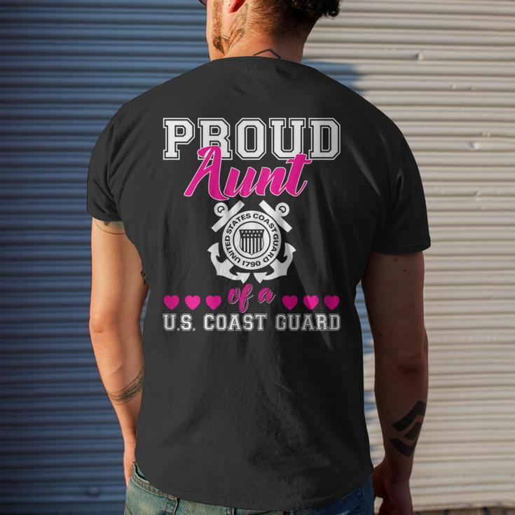 Proud Aunt Of A Us Coast Guard Military Family 4Th Of July Gift For Womens Mens Back Print T-shirt Gifts for Him