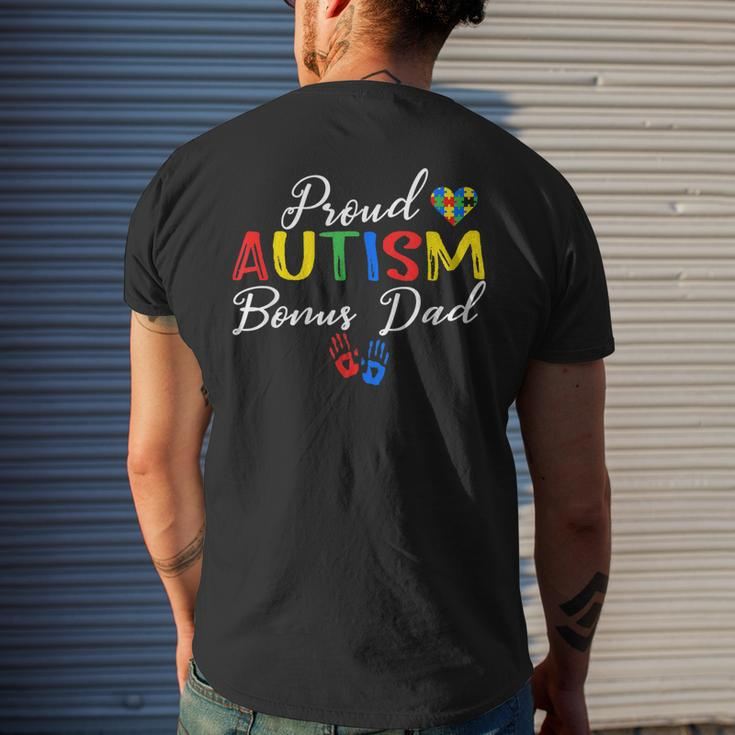 Proud Autism Bonusdad Autism Awareness Autistic Support Gift For Mens Mens Back Print T-shirt Gifts for Him