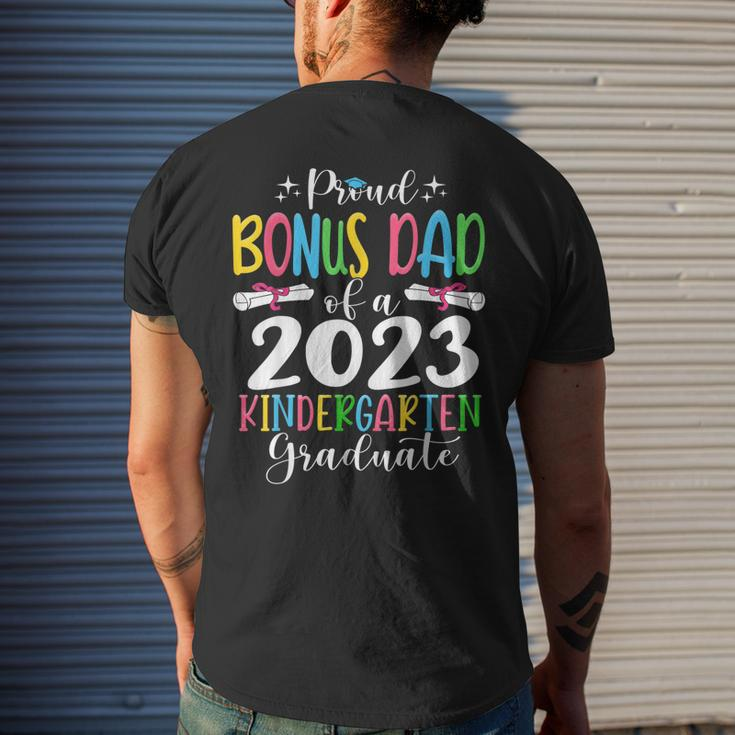 Proud Bonus Dad Of A Class Of 2023 Kindergarten Graduate Mens Back Print T-shirt Gifts for Him