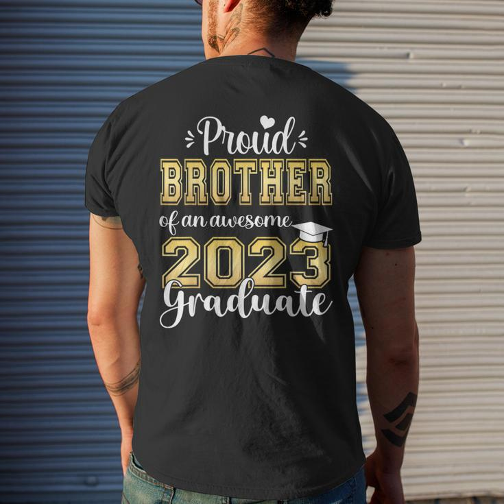 Proud Brother Of A Class Of 2023 Graduate Senior 23 Mens Back Print T-shirt Gifts for Him