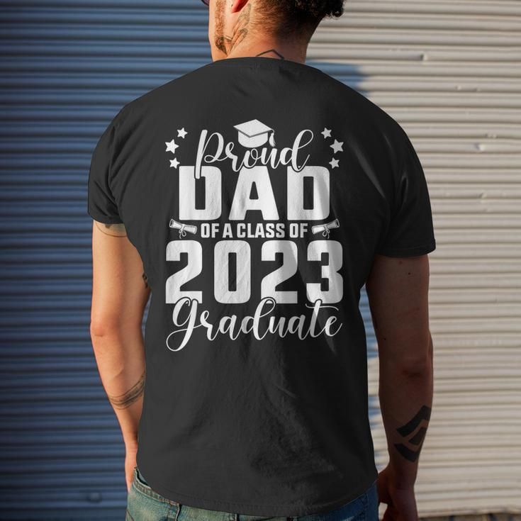 Proud Dad Of A Class Of 2023 Graduate Senior Family Men's Back Print T-shirt Gifts for Him