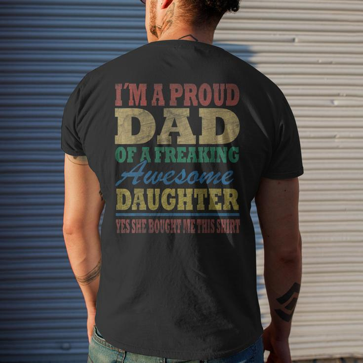 Im A Proud Dad From Daughter Fathers Day Vintage Men's T-shirt Back Print Gifts for Him