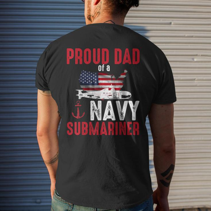 Proud Dad Of A Navy Submariner Veteran Day Men's T-shirt Back Print Gifts for Him